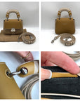 Burberry Beige Leather DK88 Top Handle Crossbody Bag