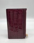 Michael Kors Oxblood Croc Embossed Leather Card Holder