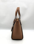 Michael Kors Vanilla & Acorn Coated Canvas Small Taryn Top Zip Satchel