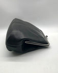 Patricia Nash Black Pebbled Leather Convertible Kiss-Lock Satchel