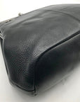 Patricia Nash Black Pebbled Leather Convertible Kiss-Lock Satchel