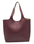 Madison West Elle Burgandy Leather Tote Bag