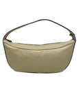 STAUD Beige Leather Demy Zip Shoulder Bag