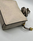 Fossil Cream Pebbled Leather Adjustable Crossbody Bag