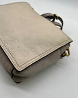 Fossil Cream Pebbled Leather Adjustable Crossbody Bag