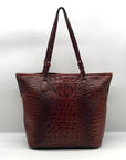Brahmin Brown Melbourne Croc Embossed Leather Asher Tote Bag