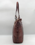 Brahmin Brown Melbourne Croc Embossed Leather Asher Tote Bag