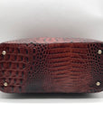 Brahmin Brown Melbourne Croc Embossed Leather Asher Tote Bag