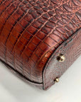 Brahmin Brown Melbourne Croc Embossed Leather Asher Tote Bag