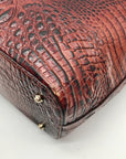 Brahmin Brown Melbourne Croc Embossed Leather Asher Tote Bag