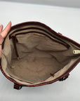Brahmin Brown Melbourne Croc Embossed Leather Asher Tote Bag