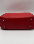 Badgley Mischka Red Faux Leather Chain Strap Shoulder Bag