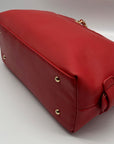 Badgley Mischka Red Faux Leather Chain Strap Shoulder Bag