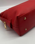 Badgley Mischka Red Faux Leather Chain Strap Shoulder Bag