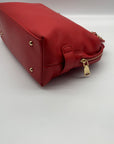Badgley Mischka Red Faux Leather Chain Strap Shoulder Bag