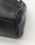 Cole Hann Black Pebbled Leather Drawstring Bucket Bag