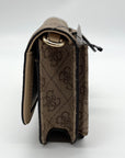 Guess Latte Noelle Flap Organizer Crossbody Bag