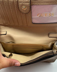 Guess Latte Noelle Flap Organizer Crossbody Bag