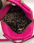 Dolce & Gabbana Pink Pebbled Leather Satchel Bag