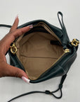 La Portegna Forest Green Leather Marta Wristlet
