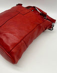 Ashwood Heritage Vintage-Wash Red Leather Shoulder Bag