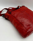 Ashwood Heritage Vintage-Wash Red Leather Shoulder Bag