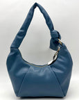 Nine West Dusty Blue Faux Leather Hobo-Style Shoulder Bag