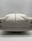 Diane Von Furstenburg White Pebbled Leather Crossbody Bag