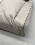 Diane Von Furstenburg White Pebbled Leather Crossbody Bag