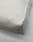Diane Von Furstenburg White Pebbled Leather Crossbody Bag
