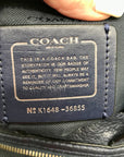 Coach Dark Blue Pebbled Leather Edie Turn-lock Shoulder Bag 36855