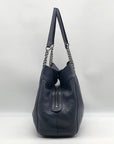 Coach Dark Blue Pebbled Leather Edie Turn-lock Shoulder Bag 36855