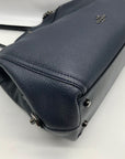 Coach Dark Blue Pebbled Leather Edie Turn-lock Shoulder Bag 36855