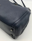 Coach Dark Blue Pebbled Leather Edie Turn-lock Shoulder Bag 36855