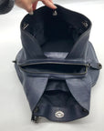 Coach Dark Blue Pebbled Leather Edie Turn-lock Shoulder Bag 36855