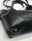 Sondra Roberts Black Leather Squared Tote Bag