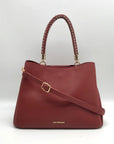 Like Dreams Red Faux Leather Yara Top Handle Crossbody Bag