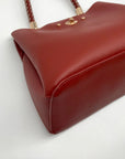 Like Dreams Red Faux Leather Yara Top Handle Crossbody Bag