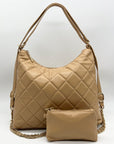 Like Dreams Camel Quilted Convertible Shoulder Bag With Wallet