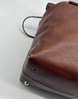 Todd's Brown Leather D-Bag Satchel