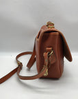 Dooney & Bourke Peanut Brown Pebbled Grain Leather Carrier Crossbody
