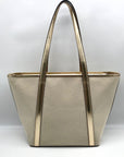 Michael Kors Pale Gold Large Jet Set Travel Top Zip Tote Bag