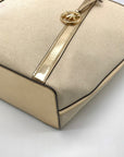 Michael Kors Pale Gold Large Jet Set Travel Top Zip Tote Bag