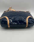 Coach Navy Blue Patent Leather Peyton Shoulder Bag-F20022