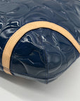 Coach Navy Blue Patent Leather Peyton Shoulder Bag-F20022