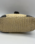 Brighton Vintage Tan & Brown Straw Shoulder Bag