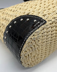 Brighton Vintage Tan & Brown Straw Shoulder Bag