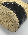 Brighton Vintage Tan & Brown Straw Shoulder Bag