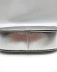 Michael Kors Silver Leather Carmela Small Pouchette Crossbody Bag