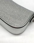 Michael Kors Silver Leather Carmela Small Pouchette Crossbody Bag